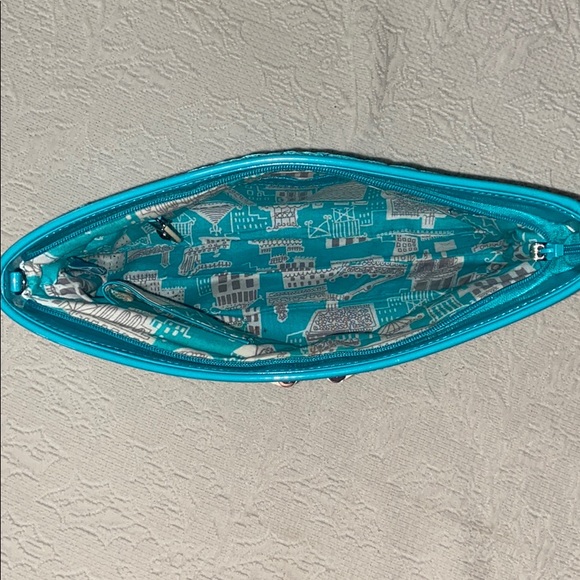 Vera Bradley Quilted Teal Clutch - Picture 6 of 9